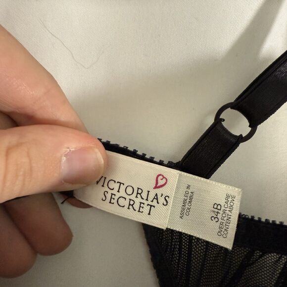 Victoria's Secret Lingerie Womens Small Black Sheer Wired Adjustable Lightweight - Picture 7 of 12